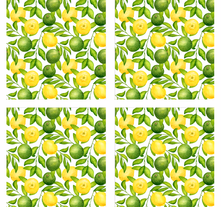 コースターテクスチャ効果生き生きとした柑橘系の花柄 - TENSTICKERS