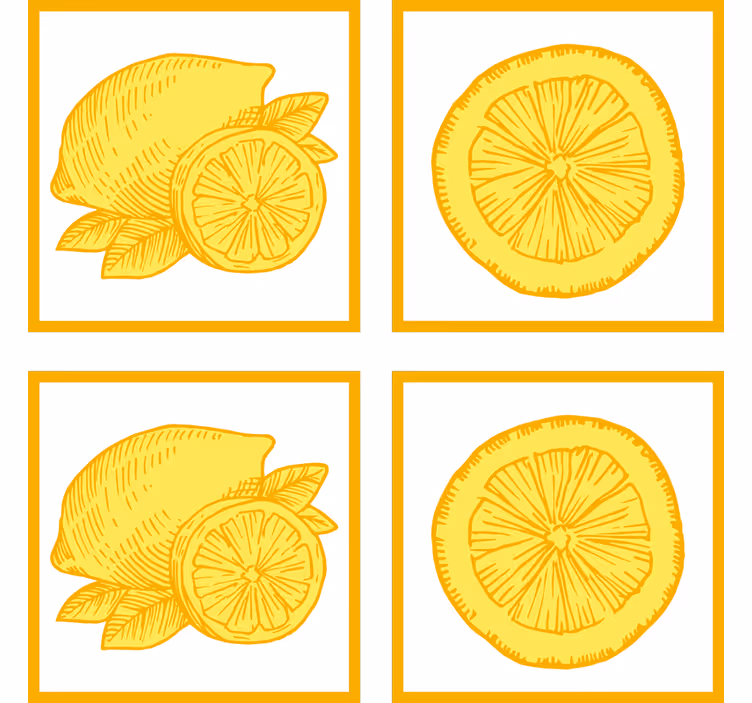コースターテクスチャ効果柑橘類のイラスト - TENSTICKERS