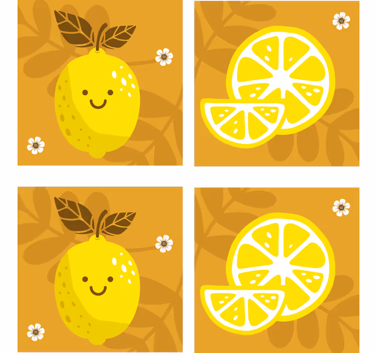 コースター フリーク 明るいレモンとシトラス - TENSTICKERS