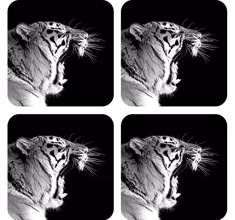 コースター フリーク 雄大な虎のデザイン - TENSTICKERS
