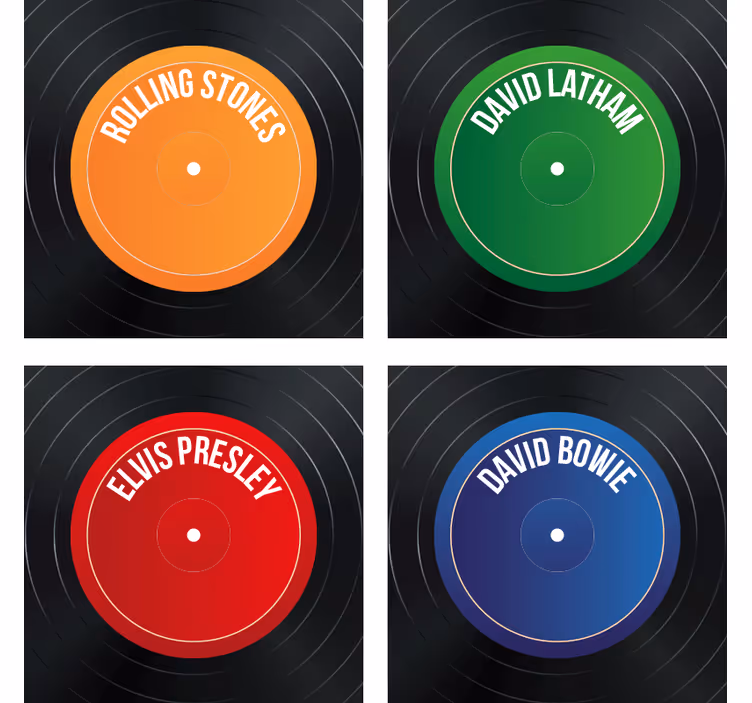 コースター フリーク レコードラベルコースター - TENSTICKERS