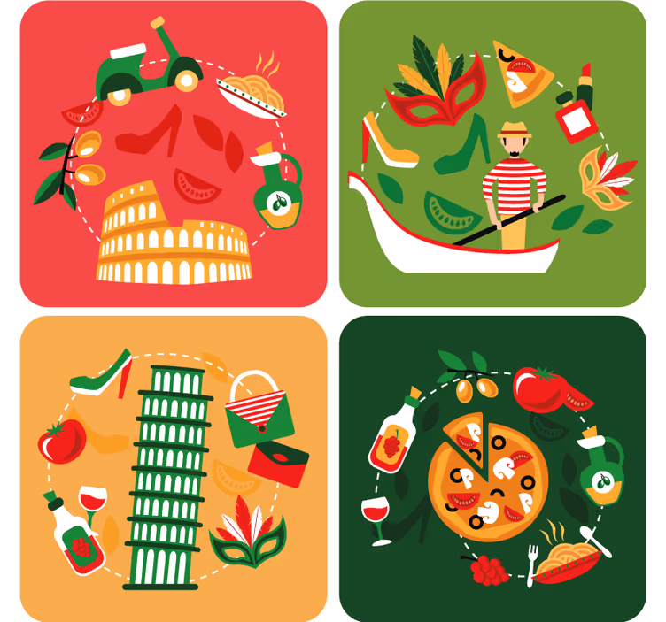 コースター フリーク イタリアン料理の旅 - TENSTICKERS