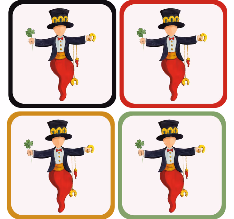 コースター フリーク クローバーの遊び心あるキャラクター - TENSTICKERS