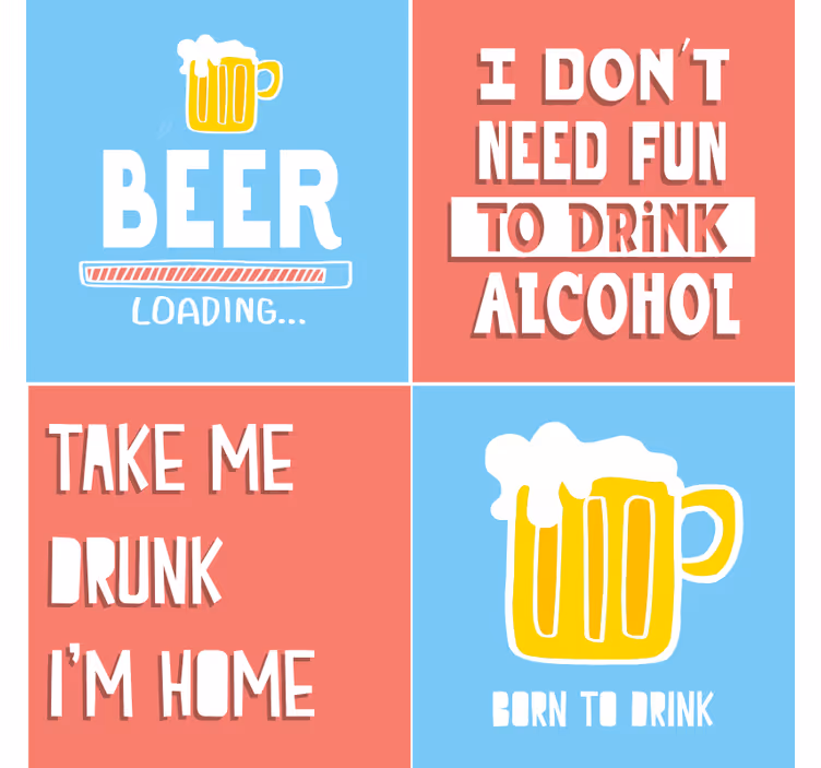 ビールマット楽しい飲み物の名言 - TENSTICKERS