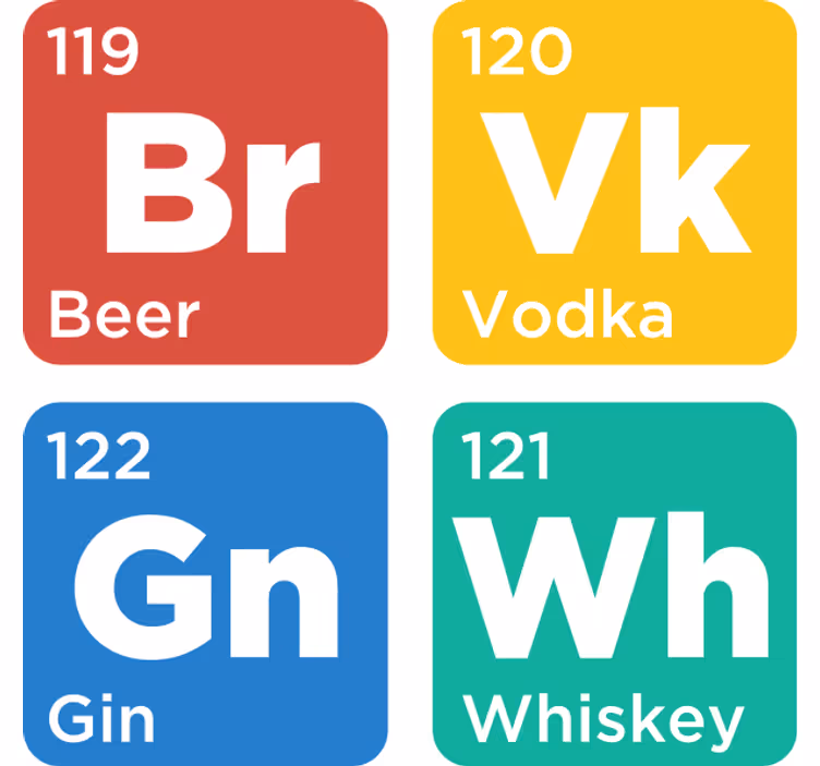 ビールマット飲料要素カード - TENSTICKERS