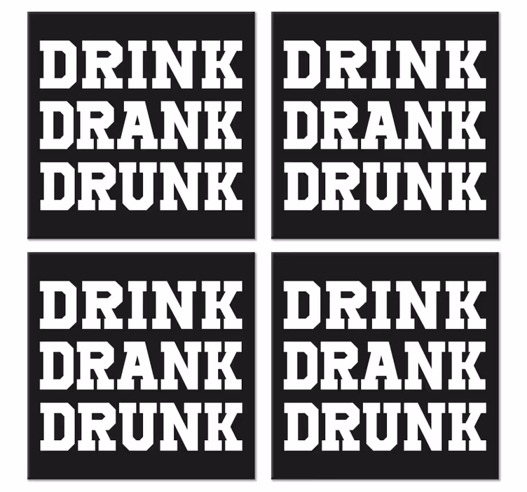 飲んだ酔ったテキストコースターを飲む - TENSTICKERS