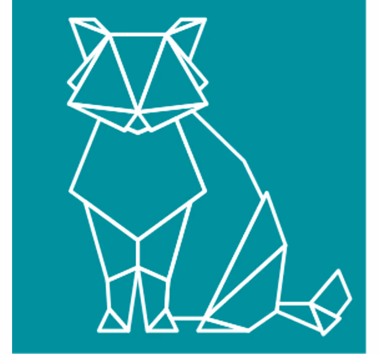 コースター フリーク 幾何学的動物の輪郭 - TENSTICKERS