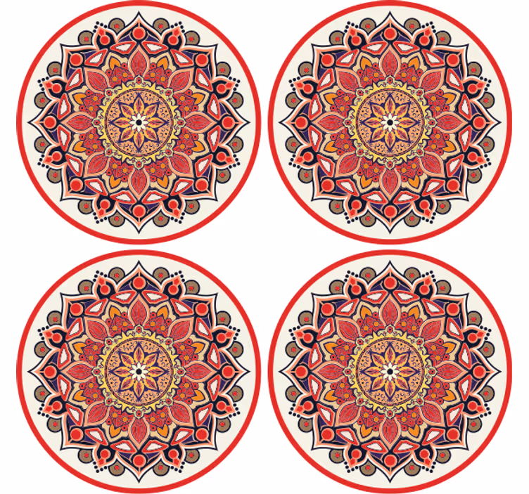 コースターテクスチャ効果精緻な花のアレンジメント - TENSTICKERS