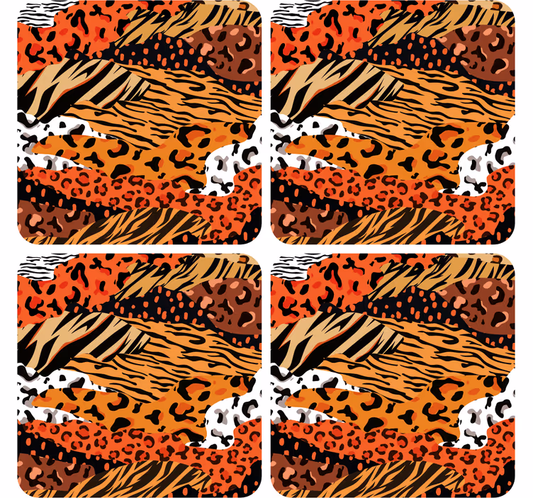コースターテクスチャ効果猛々しい動物模様 - TENSTICKERS