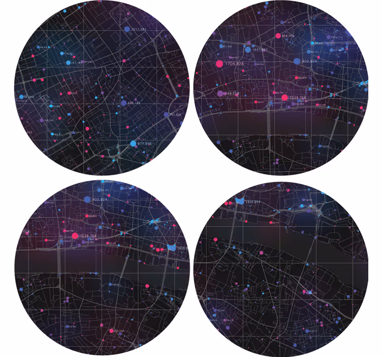 コースターテクスチャ効果抽象地図パターン - TENSTICKERS