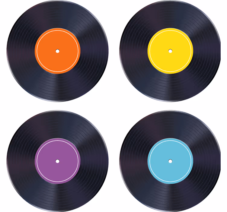 カラフル lp レコード モダン コースター - TENSTICKERS