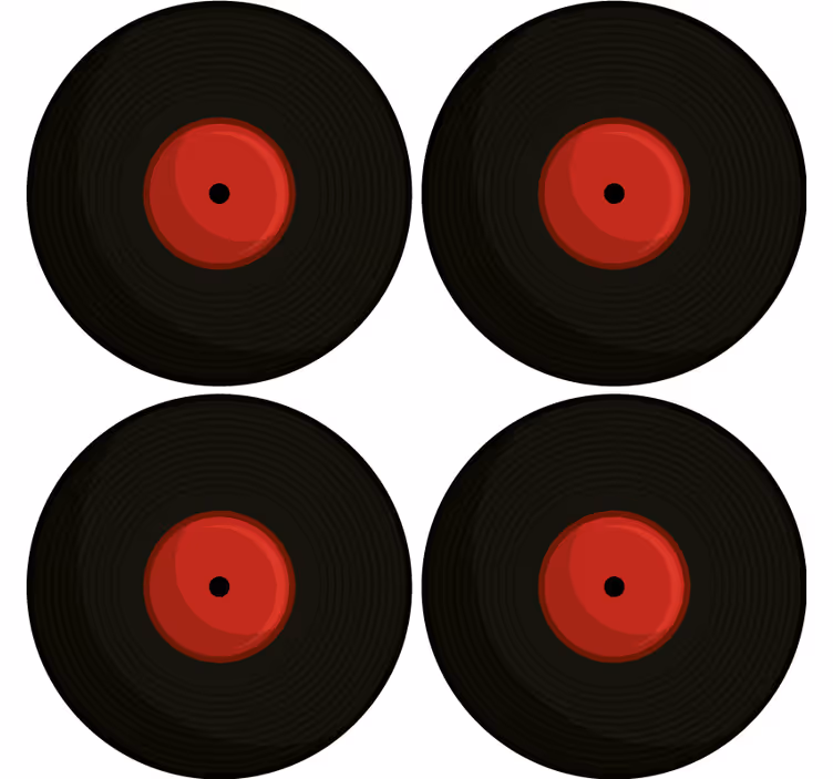 ビンテージ コースター レトロ ヴィニール レコード デザイン - TENSTICKERS