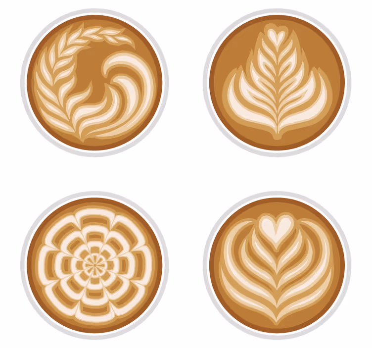 コーヒー アート モダン コースター - TENSTICKERS