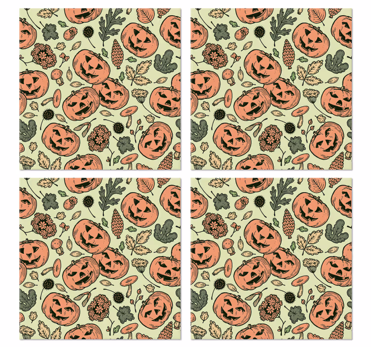 カボチャハロウィンコースター - TENSTICKERS