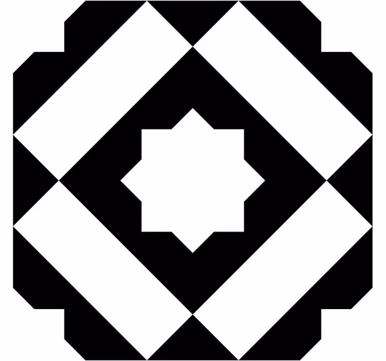 コースターテクスチャ効果幾何学的黒パターン - TENSTICKERS