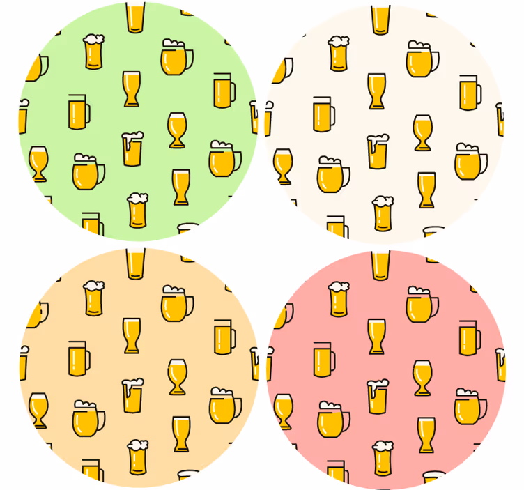 ビール柄ビニールコースター - TENSTICKERS
