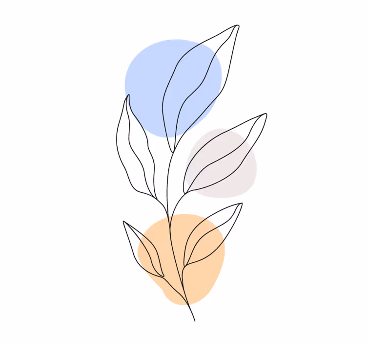 現代のコースター 抽象的な植物の線画 - TENSTICKERS