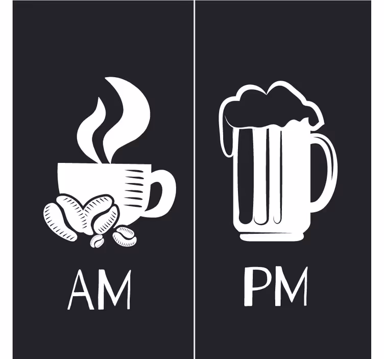 コースター 引用 朝のコーヒーと夕のビール - TENSTICKERS