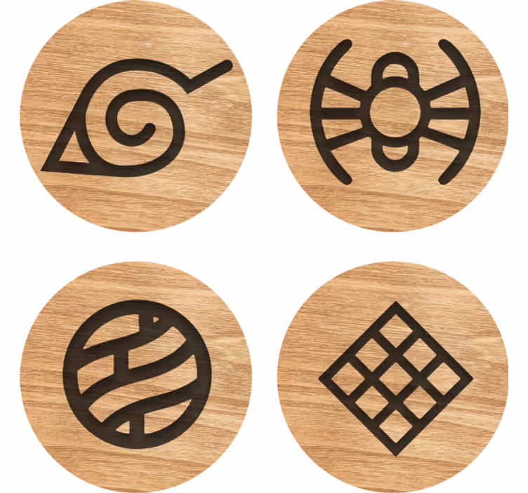 コースター フリーク 象徴的な木製の円 - TENSTICKERS