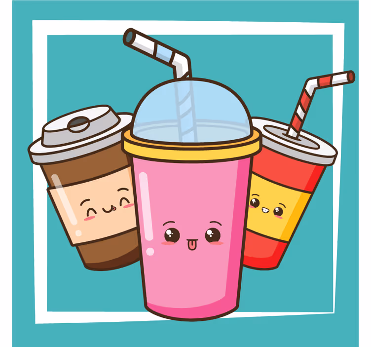 ファーストフード ドリンク イラスト コースター - TENSTICKERS