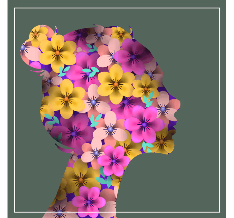 現代のコースター フローラルシルエットプロファイル - TENSTICKERS