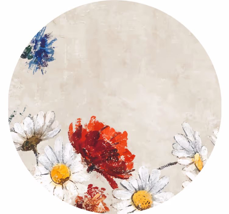 ビンテージ コースター 鮮やかな花の構成 - TENSTICKERS