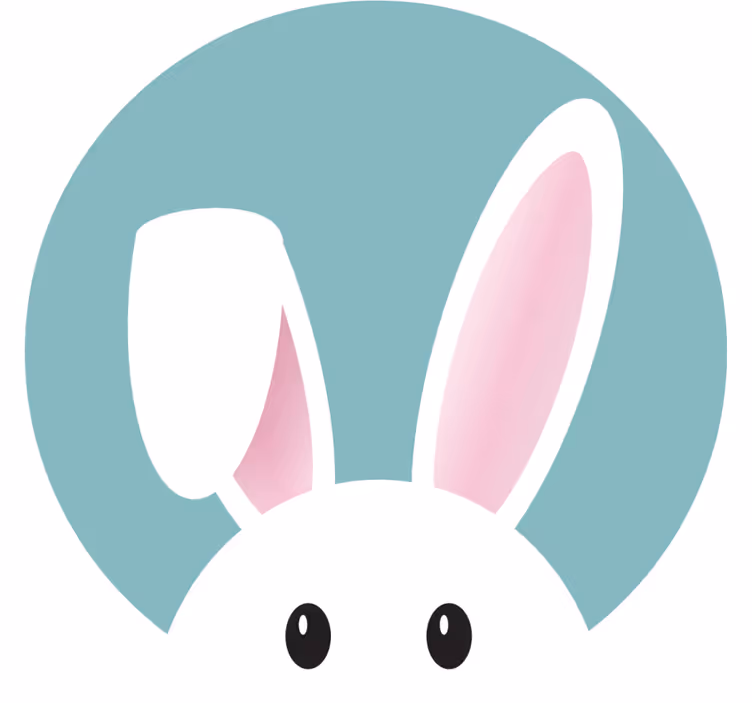 コースター フリーク かわいいウサギの顔 - TENSTICKERS