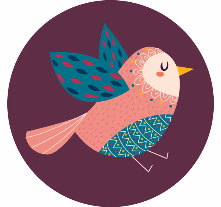 カラフルな鳥かわいいイラストモダンコースター - TENSTICKERS