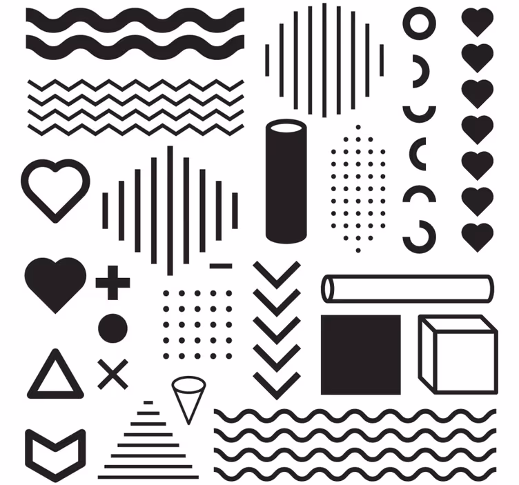 コースターテクスチャ効果幾何学的形状探求 - TENSTICKERS