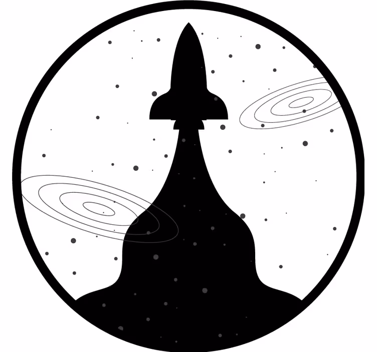 フライングロケットデザインのモダンコースター - TENSTICKERS