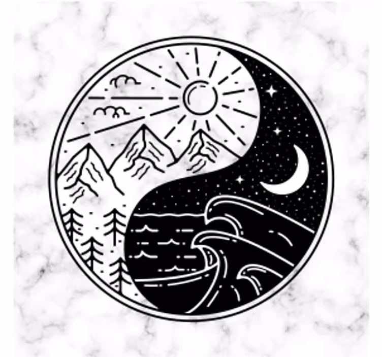 コースター フリーク 山と波のコントラスト - TENSTICKERS