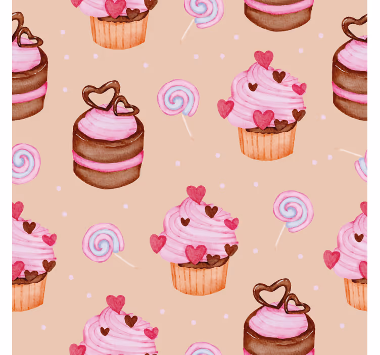 コースターカスタマイズスイートカップケーキパターン - TENSTICKERS