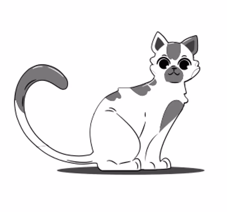 現代のコースターかわいい猫のフィギュア - TENSTICKERS