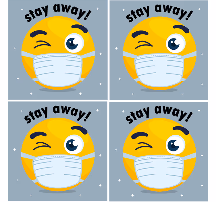 その他のコースターウィンクするマスクをつけた絵文字 - TENSTICKERS