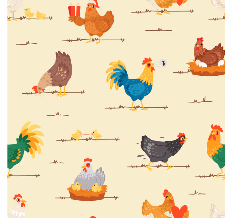 現代のコースターカラフルな農場の動物 - TENSTICKERS