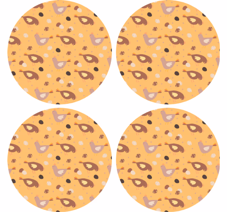 その他のコースター鶏の模様 - TENSTICKERS