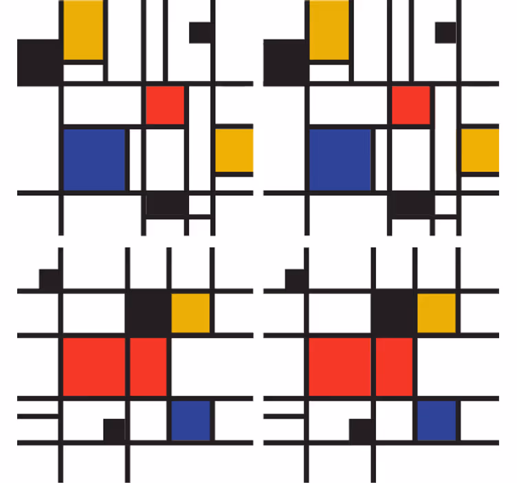 現代のコースター幾何学模様ブロック - TENSTICKERS