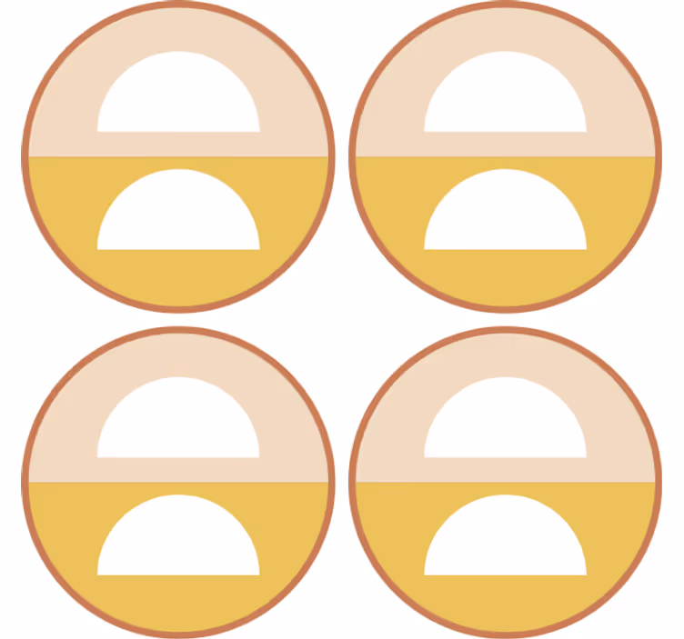 2つの半円幾何学アート現代コースター - TENSTICKERS