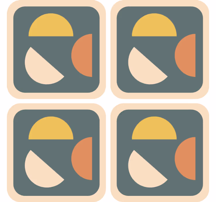 コースター フリーク 幾何学的カラーフォーム - TENSTICKERS