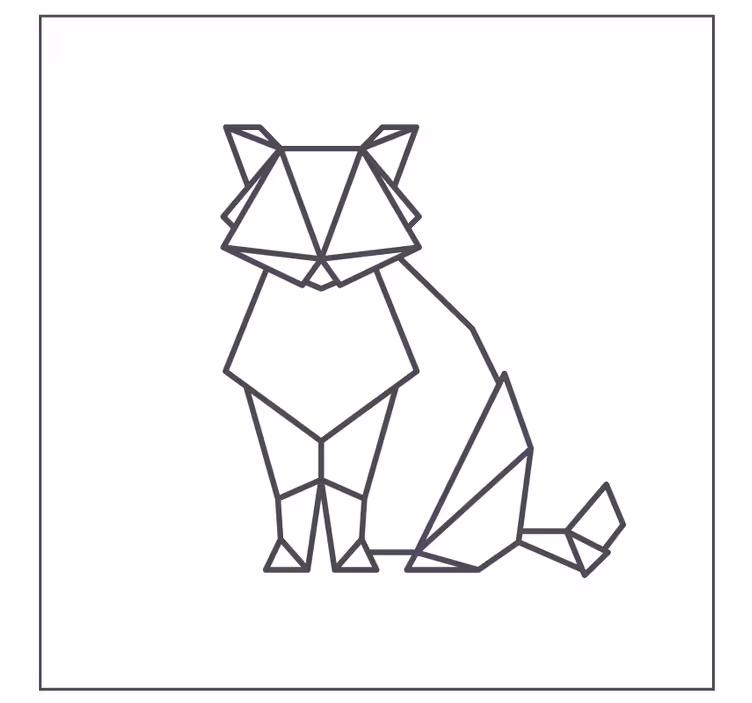 折り紙猫モダンビニールコースター - TENSTICKERS