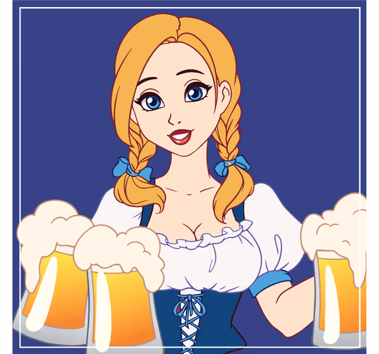 ビールマット楽しいバーテンダーのイラスト - TENSTICKERS
