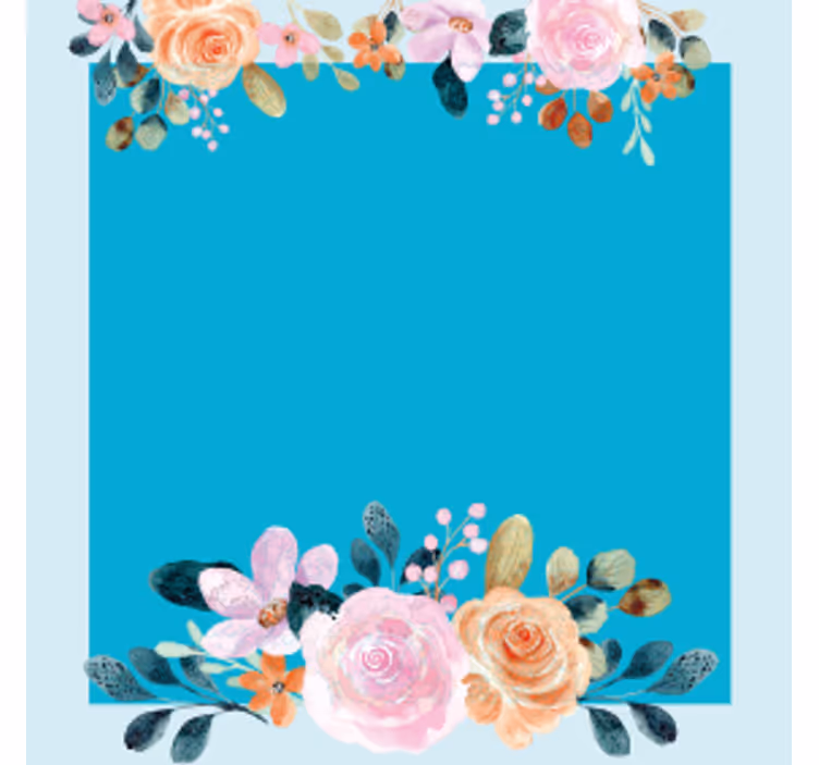コースターカスタマイズ花のアクセント長方形 - TENSTICKERS