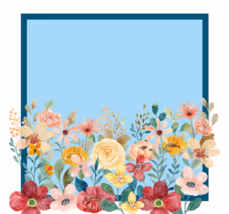 コースターカスタマイズ花の縁取りデザイン - TENSTICKERS