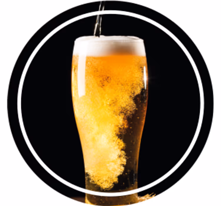 ビールマット泡立つグラスのビール - TENSTICKERS