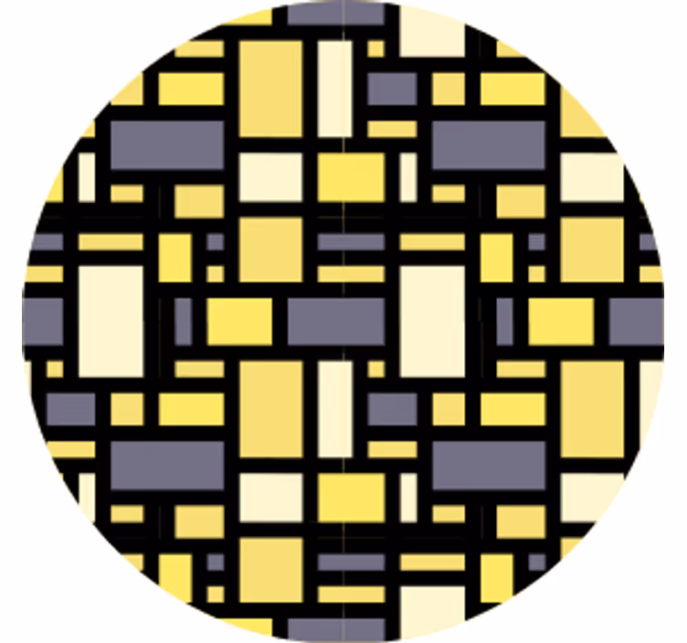 コースターテクスチャ効果幾何学的な黄色と灰色のパターン - TENSTICKERS