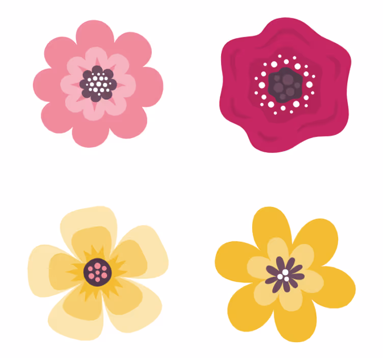 コースター フリーク 鮮やかな花柄 - TENSTICKERS