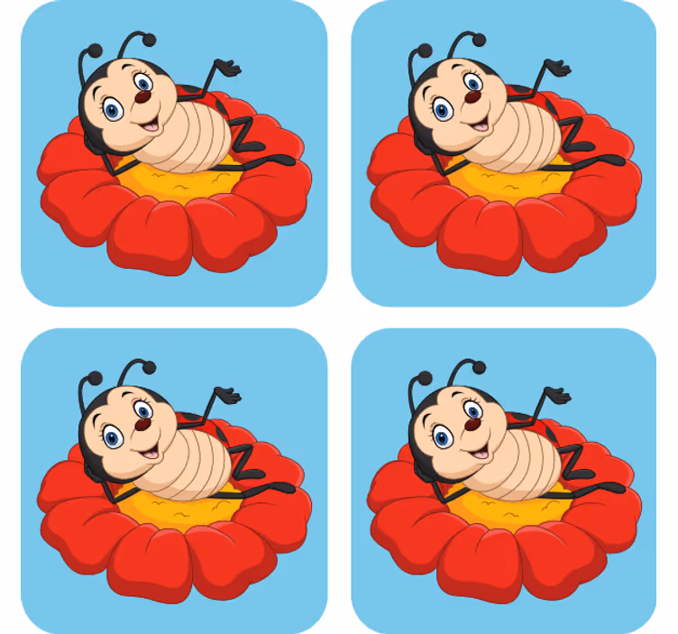 コースター フリーク 明るい虫キャラクター - TENSTICKERS