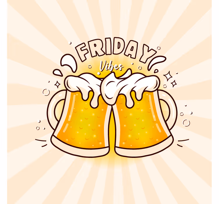 ビールマット金曜日の楽しみに乾杯 - TENSTICKERS