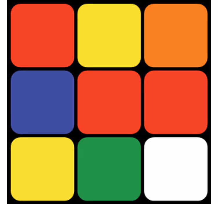 ルービックキューブオタクコースターをクローズアップ - TENSTICKERS