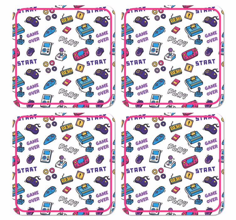 シンボルオタクコースターのレトロゲーム - TENSTICKERS